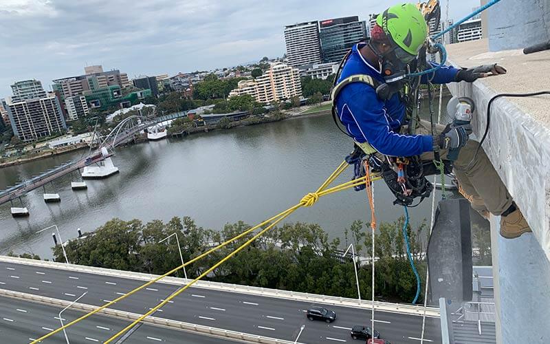 working at heights to safely repair concrete